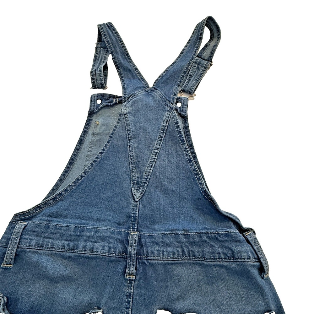 NOBO No Boundaries Denim Bib Shortalls Overalls Distressed Grunge Size S (3-5) - Picture 9 of 13